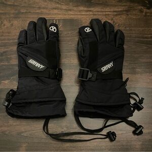 Swany Black Ski Gloves - Youth